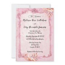 Romântico Estilo Rococo Convite Floral para Casame