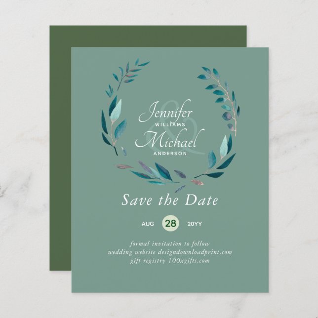 Romântico Floral Salva a Data Muitos Temas de Core (Frente/Verso)