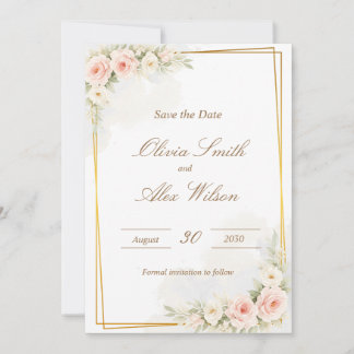 Romântico Floral Salve a data Rosa Empoeirada Peo