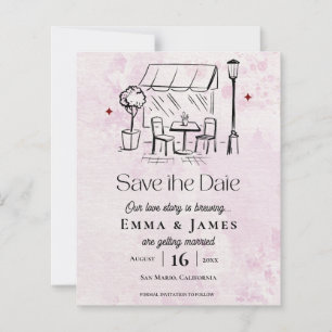 Romântico Save the Date de Casamento no Pátio do C