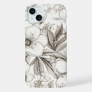 Romântico Sépia Floral Marfim Vintage Flor