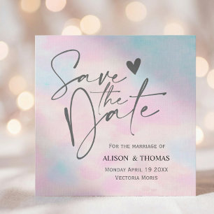 Românticos Pastéis Save The Dates – Rosa Suave e A