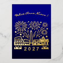 Rome Itália Fogos de Artifício Feliz Ano Novo 2027