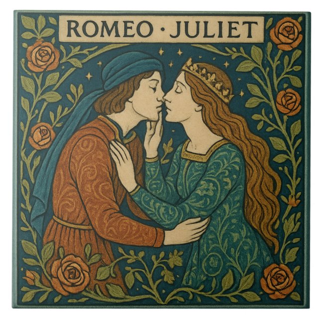 Romeu E Julieta - Artes E Artesanatos - Azulejo Ce (Frente)