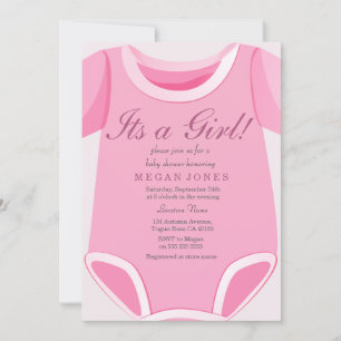 Romper rosa bonito é um convite para chá de fral