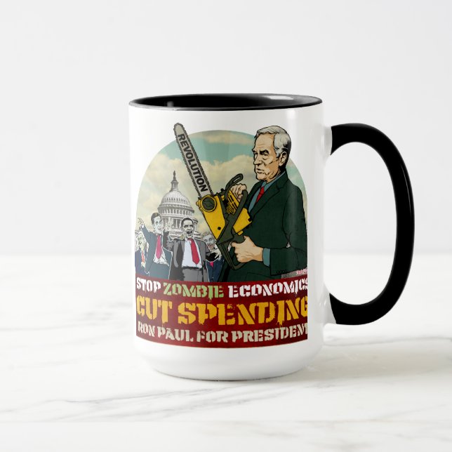 Ron Paul contra a economia do zombi sua caneca (Direita)