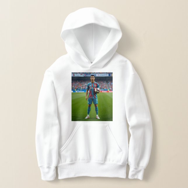  Ronaldo in a Teal and Red Striped Kit Holding a S (Postura )