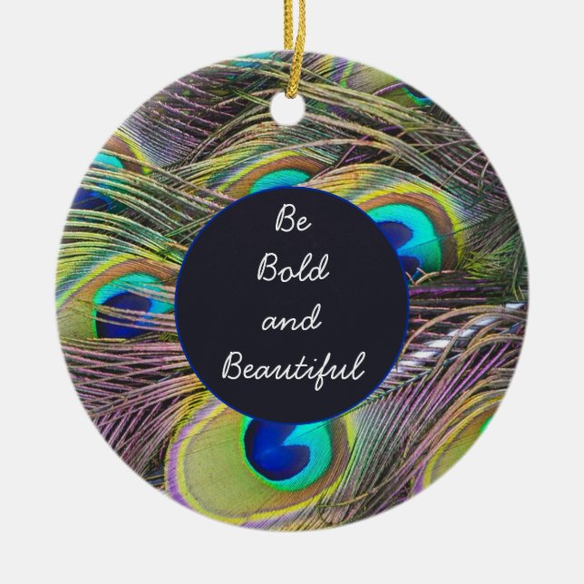 Ronda de Ornamento de Penas de Peacock (Frente)