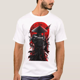 Ronin Silencioso — Camiseta Samurai Crimson Moon