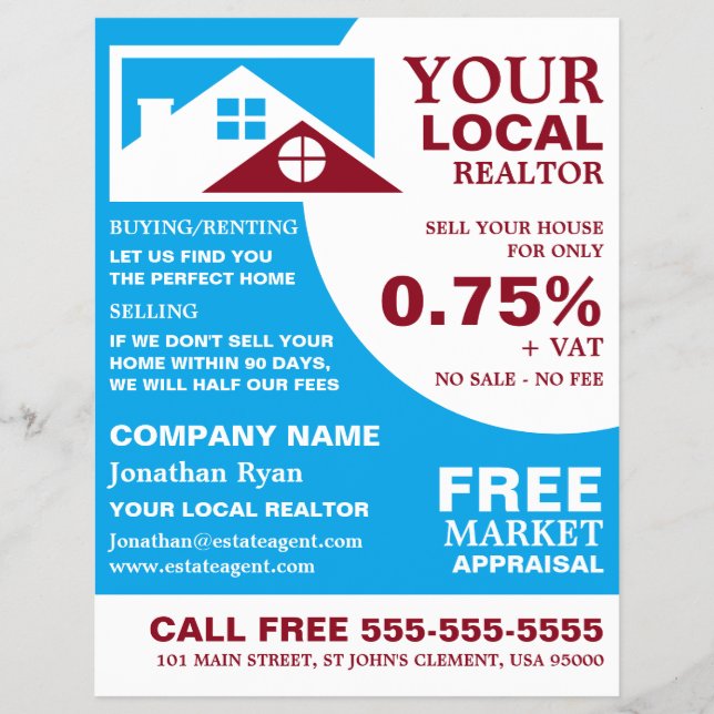 Roof Tops, Realtor, Agente Estatal Folheto Publici (Frente)