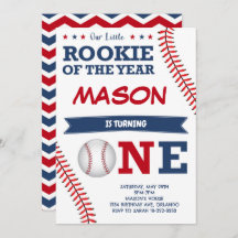 Rookie do Ano Convite de Aniversário para Baseball