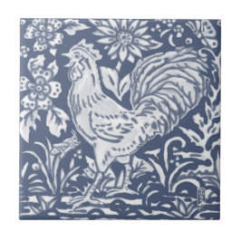 Rooster Azul Branco Delft Denim Faces L