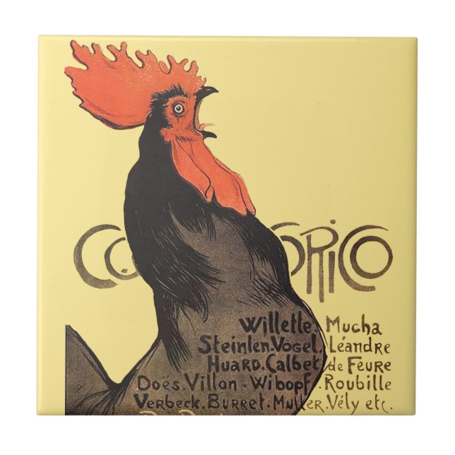 Rooster Steinlen Cocorico Arte Francesa (Frente)