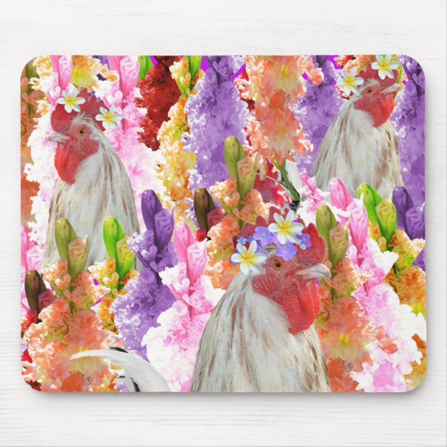 Roosters E HollyHocks, Mousepad (Frente)
