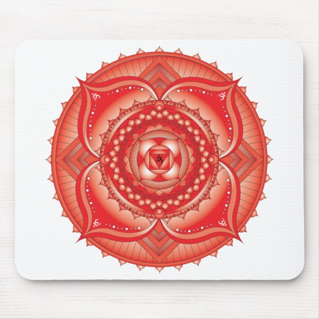 Root Chakra Red Mandala Mouse Pad (Frente)