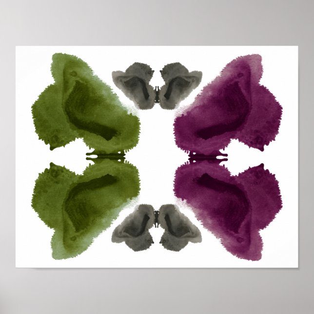 Rorschach Inkblot Test Fun Art Impressão (Frente)