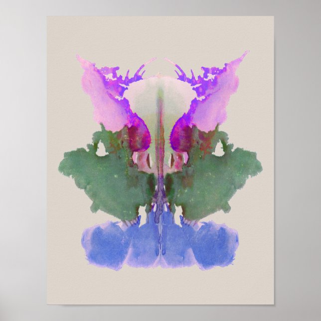 Rorschach Inkblot Test Fun Art Impressão (Frente)