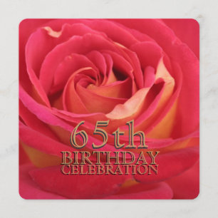 Rosa 65.o Convite Personalizado de Celebração de