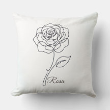 Rosa: Almofada de Arte de Linha Elegante