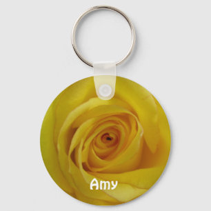 Rosa amarela adicione seu Chaveiro de nome