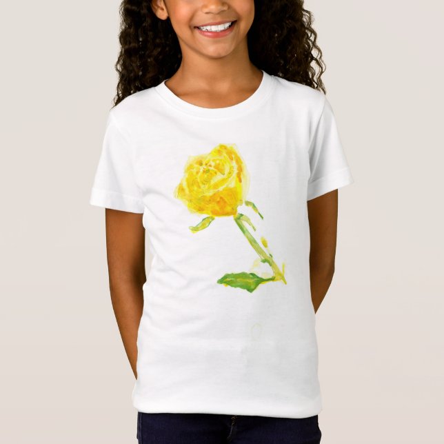 Rosa amarela. Camiseta de Bella Jersey, Branca (Frente)