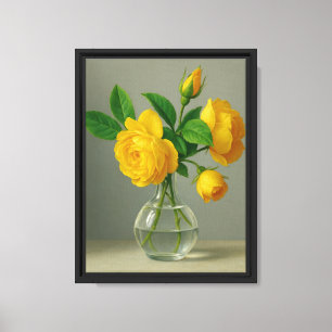 Rosa Amarelo - Canvas de Parede de Impressões
