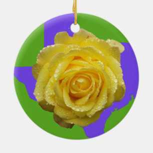 Rosa amarelo do ornamento de Texas