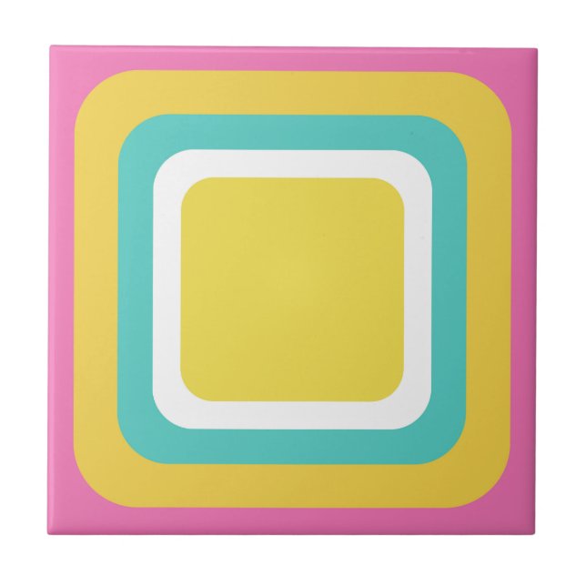 Rosa Amarelo Teal Branco Retro (Frente)