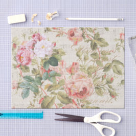 Rosa antigo - Decoupage e papel tecidular - rosa