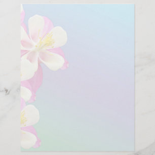 Rosa aquilégia & branco da flor