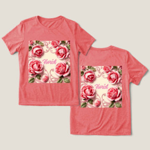Rosa Art Nouveau Florist Red Triblend T Shirt