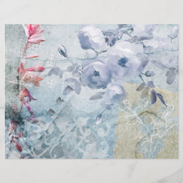 Rosa Azul 2 Grunge Papel Scrapbook