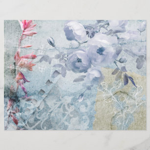 Rosa Azul 2 Grunge Papel Scrapbook