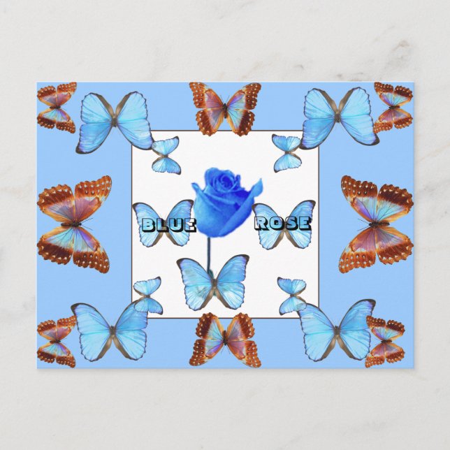 ROSA AZUL! Cartão Postal (Frente)