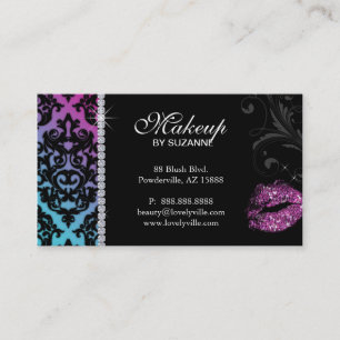 Rosa azul do damasco do cartão de visita do