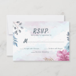 Rosa Azul Dusty e RSVP Floral Rosa