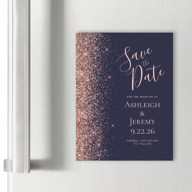 Rosa Azul escuro com brilho Dourado Guarde a Data (Criador carregado)