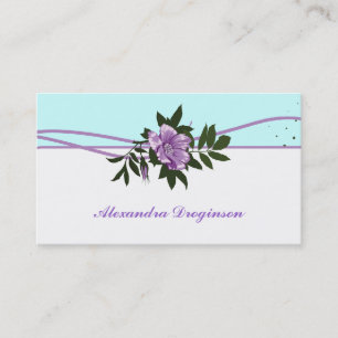 Rosa azul roxo selvagem, cartão de visita floral b