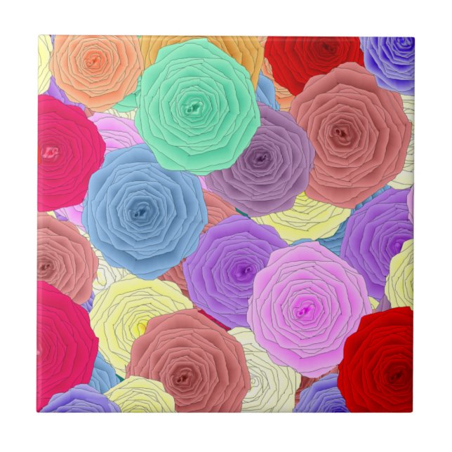Rosa Azulejo cerâmico (Frente)
