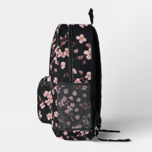 Rosa Bebê Macio Padrão Mini Sakura em Preto - Deli