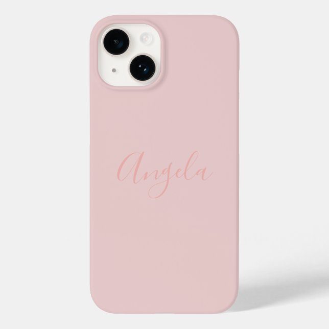 Rosa Bege com Nome iPhone 14 (Verso)