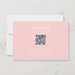 Rosa Bege com RSVP de Monograma c/ Código QR em La