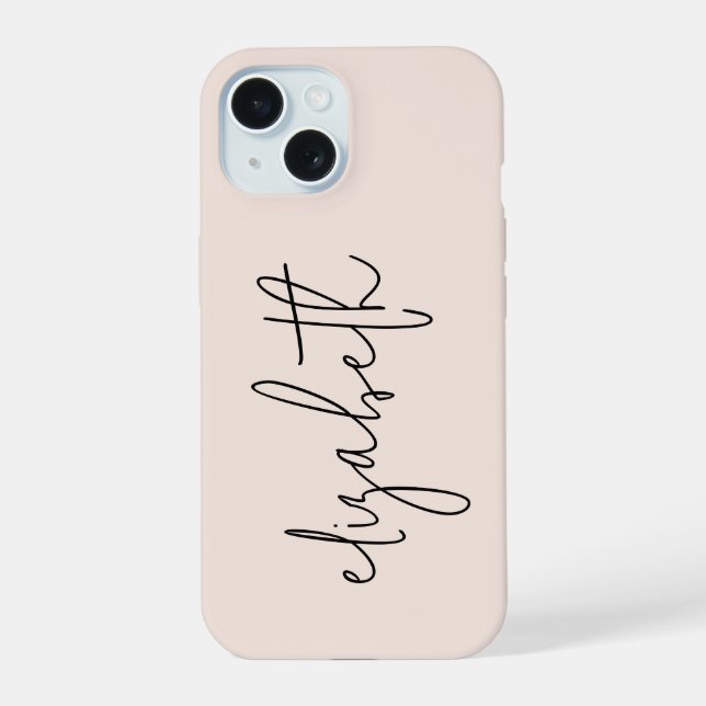Rosa Bege Script Moderno e Elegante (Verso)