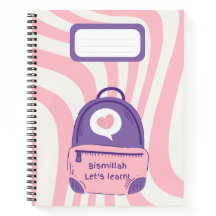 Rosa "Bismillah, vamos aprender!" Caderno