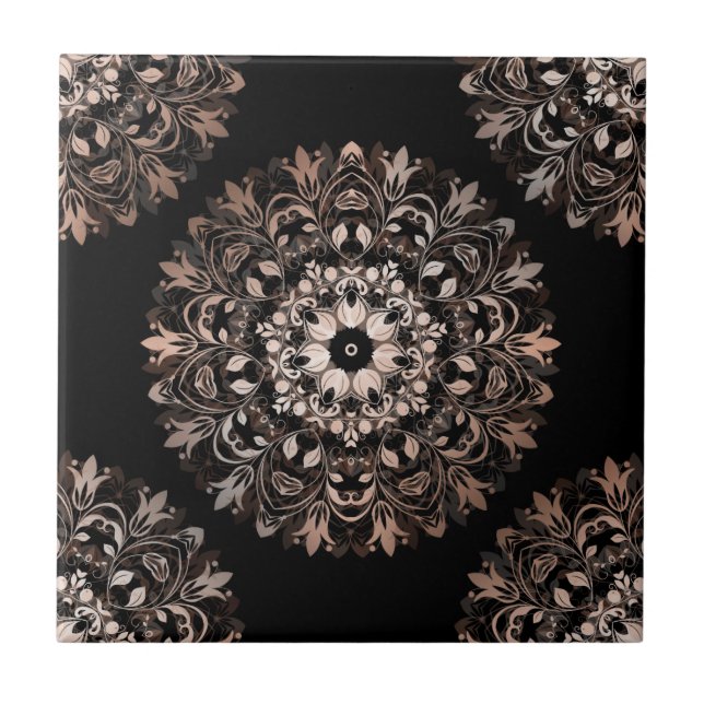 Rosa Black Floral Mandala (Frente)