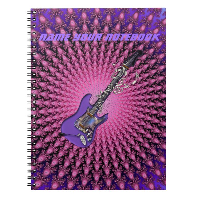 Rosa bonito caderno personalizado da música da (Frente)