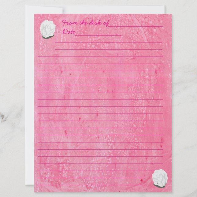 Rosa Branca em Papel Timbrado Rosa (Frente)