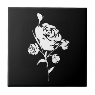 Rosa branca em preto