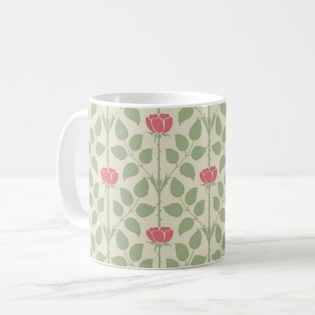 Rosa Briar de Voysey, Rosa Profundo na Caneca de C (Frente Esquerda)