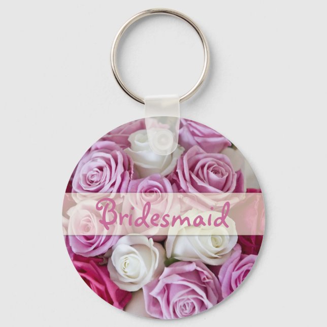 Rosa Bridesmaid chaveiro (Frente)